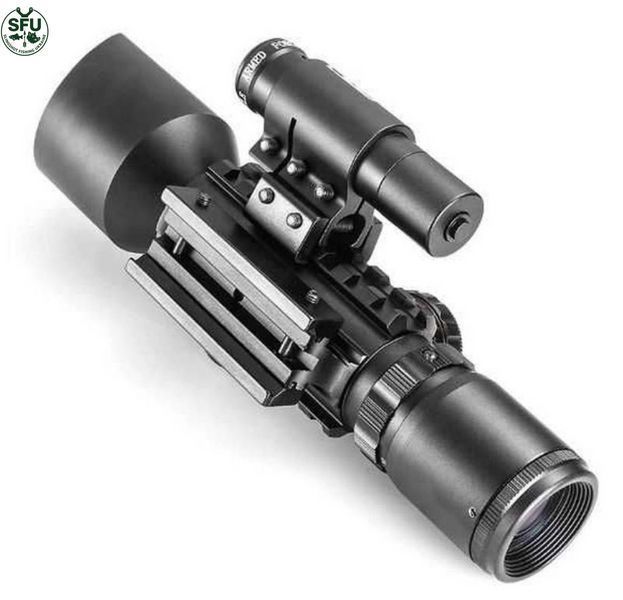 Оптичний приціл Kandar 3-10x42CE з лазерним цілевказівником і підсвічуванням сітки Mil-Dot sfu-opt-31042ce-01 фото