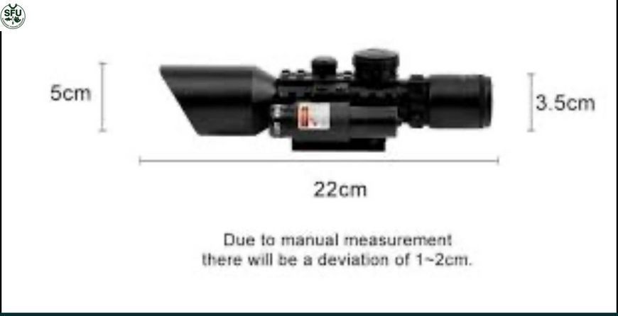 Оптичний приціл Kandar 3-10x42CE з лазерним цілевказівником і підсвічуванням сітки Mil-Dot sfu-opt-31042ce-01 фото