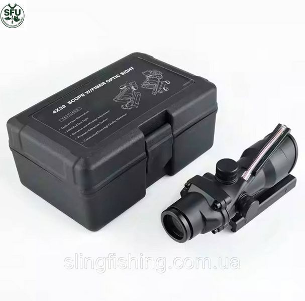 Оптичний приціл ACOG 4x32 з підсвіченою центральною точкою та кріпленням Weaver/Picatinny sfu-opt-432acog-01 фото