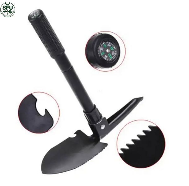 Universal travel camping folding shovel 5 in 1 with case