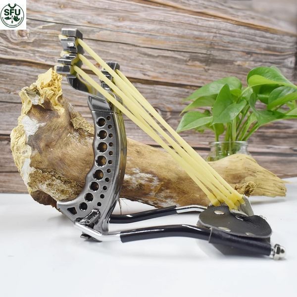 Fishing slingshot with a wrist brace