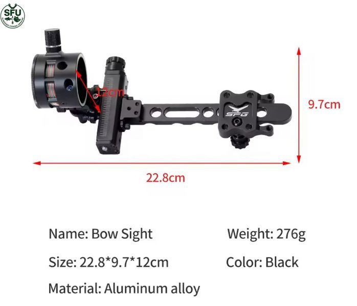 Professional SPG Sight with Illumination and Micro-Adjustment | Optical Sight for a Compound Bow